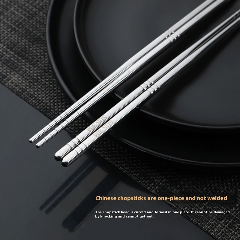 304 Stainless Steel Chopsticks Home Use And Commercial Use Kitchen Heat Insulation Mildew-proof Non-slip Sterilizable - Image 2