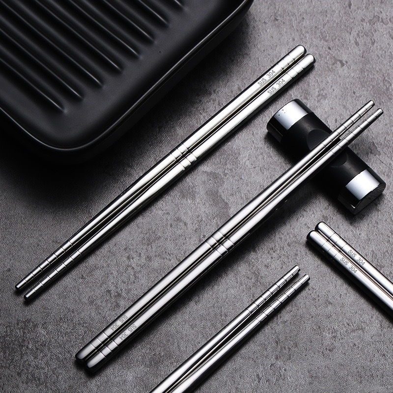304 Stainless Steel Chopsticks Home Use And Commercial Use Kitchen Heat Insulation Mildew-proof Non-slip Sterilizable